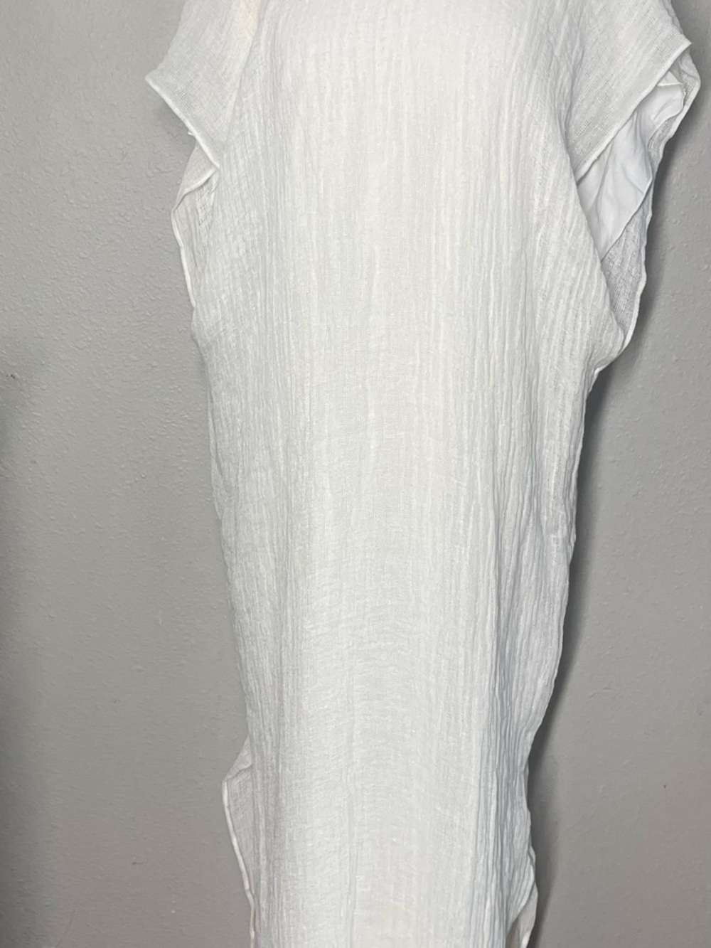 Massimo Dutti Cream Lightweight Textured Dress